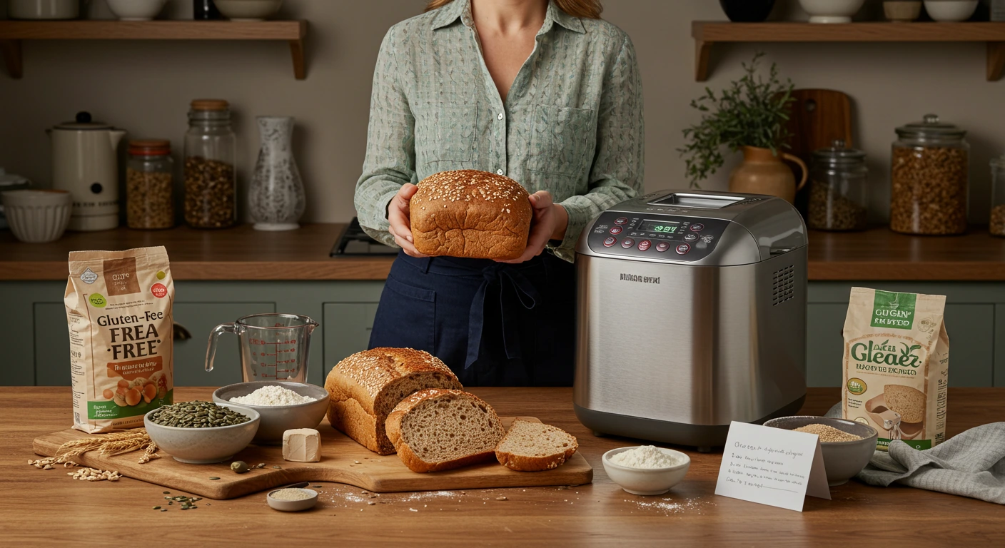 woman cooking gluten free bread