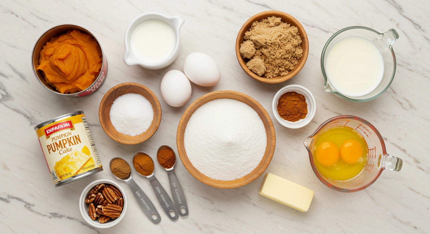 Ingredients for Pumpkin Dump Cake